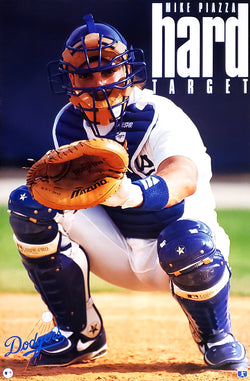 Mike Piazza "Hard Target" Los Angeles Dodgers 1994 Vintage Original MLB Action Poster - Costacos Final Stock Collection