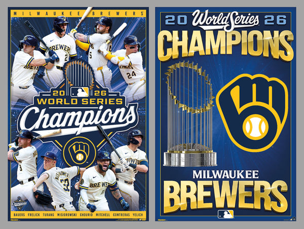 COMBO: Milwaukee Brewers 2026 World Series Champions Official 2-Poster Commemorative Set - Costacos Sports