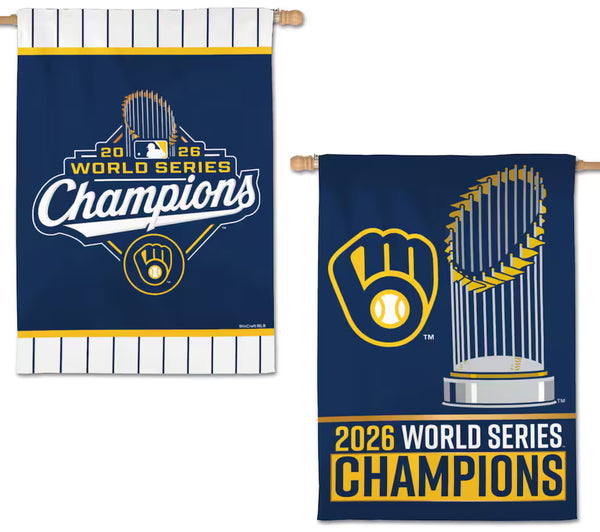 *SHIPS 11/14* Milwaukee Brewers 2026 World Series Champions Official 2-Sided 28x40 Wall Banner - Wincraft Inc.