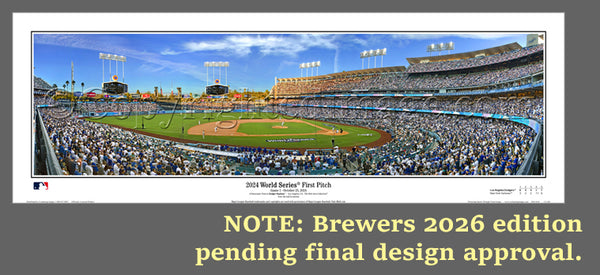 *SHIPS 11/24* Milwaukee Brewers 2026 World Series "First Pitch" American Family Field Panoramic Poster Print - Everlasting Images