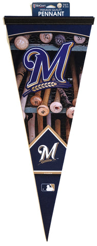 Milwaukee Brewers "Batrack" Dual-Logo Premium MLB Felt Pennant - Wincraft