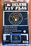 Milwaukee Brewers Round-Logo-Style Official MLB Baseball DELUXE 3'x5' Team Flag - Wincraft Inc.