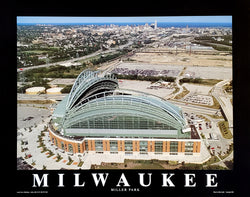 Miller Park Milwaukee Brewers Stadium Aerial Poster Print - Aerial Views by Mike Smith 2004