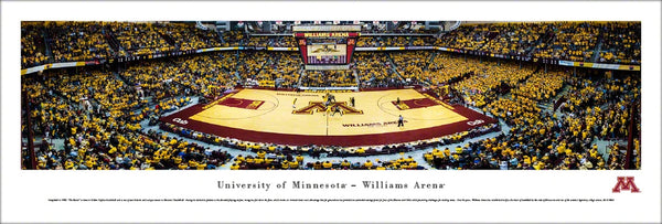 Minnesota Golden Gophers Basketball Williams Arena Game Night Panoramic Poster Print - Blakeway Worldwide
