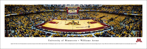 Minnesota Golden Gophers Basketball Williams Arena Game Night Panoramic Poster Print - Blakeway Worldwide