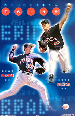 Minnesota Twins "Twin Aces" Brad Radke Eric Milton MLB Action Poster - Costacos 2001