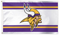 Minnesota Vikings Horizontal-Stripes Style Official NFL Football DELUXE 3'x5' Team Flag - Wincraft Inc