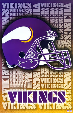 Minnesota Vikings Official NFL Football Team Logo Helmet Design Poster - Starline Inc.