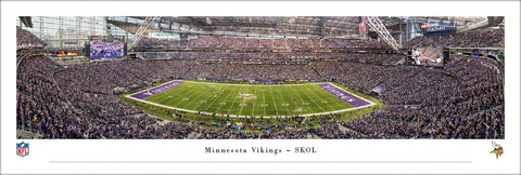 Minnesota Vikings US Bank Stadium "SKOL" Panoramic Poster Print - Blakeway Worldwide