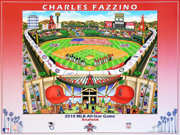 MLB All-Star Game 2010 (Anaheim) Commemorative Pop Art Poster by Charles Fazzino