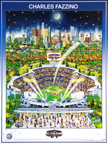 MLB All-Star Game 2022 (Los Angeles Dodger Stadium) Official Commemorative Pop Art Poster by Charles Fazzino