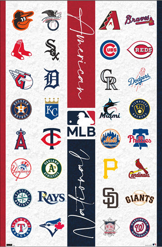 MLB Major League Baseball Logos (All 30 Teams) Poster - Costacos Sport ...