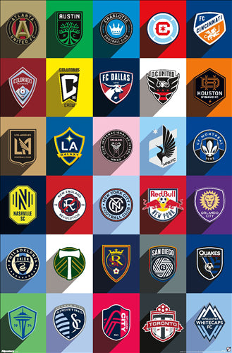 MLS Major League Soccer Official Team Logos Poster (All 30 Teams) - Costacos Sports 2025