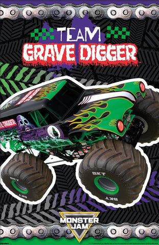 Monster Jam "Team Grave Digger" Monster Truck Poster - Trends International
