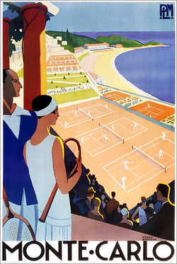 Monte Carlo Tennis Classic (c.1925) Poster Reprint by Artist Roger Broders - Image Source Inc.