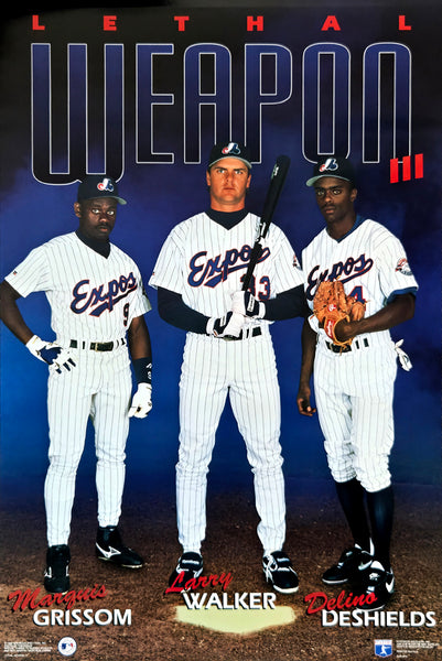 Montreal Expos "Lethal Weapon III" (1993) Poster (Larry Walker, Marquis Grissom, Delino Deshields) - Costacos Final Stock Collection