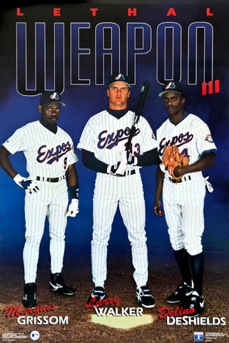 Montreal Expos "Lethal Weapon III" (1993) Poster (Larry Walker, Marquis Grissom, Delino Deshields) - Costacos Final Stock Collection