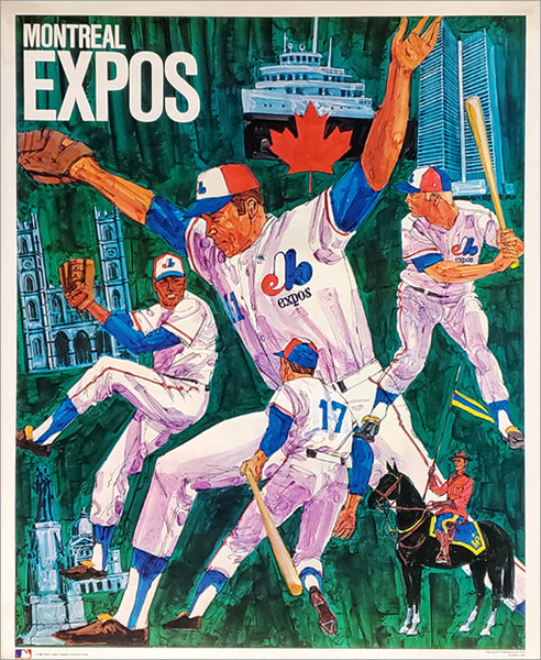 Montreal Expos Vintage Original MLB Theme Art Poster - ProMotions Inc. 1971