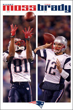 Tom Brady and Randy Moss "Connection" New England Patriots Poster - Costacos 2008
