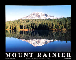 Mount Rainier Mirrored from Reflection Lake, Washington 22x28 Poster Print - Aerial Views by Mike Smith
