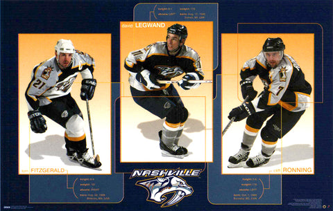 Nashville Predators "Stars 2000" Poster (Fitzgerald, Ronning, Legwand) - Costacos Sports