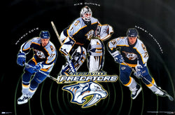 Nashville Predators "Three Stars" Poster (Dunham, Cote, Krivokrasov) - Costacos 1999