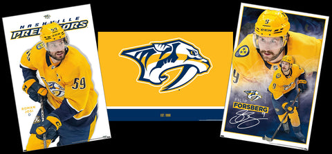 COMBO: Nashville Predators Hockey 3-Poster Combo Set (Forsberg, Josi, Team Logo) Official NHL Posters - Costacos