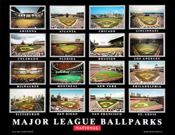 Major League Ballparks, National League (16 Baseball Stadiums circa 2004) 22x28 Poster Print - Aerial Views Inc.