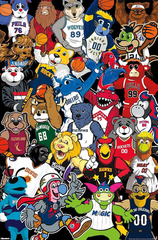 NBA Basketball Team Mascots (26 Characters) Official Poster - Trends International