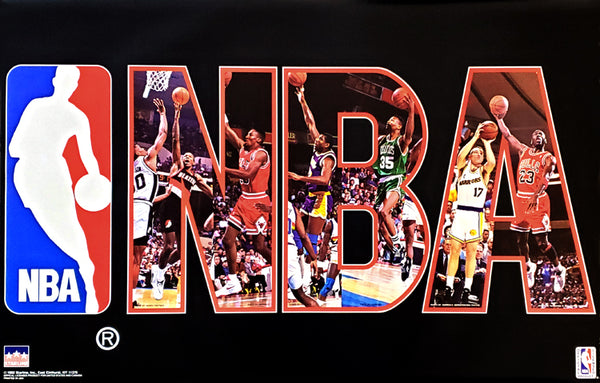 NBA Action 1992 Official Poster (Michael Jordan, Magic Johnson, and more) - Starline Inc.
