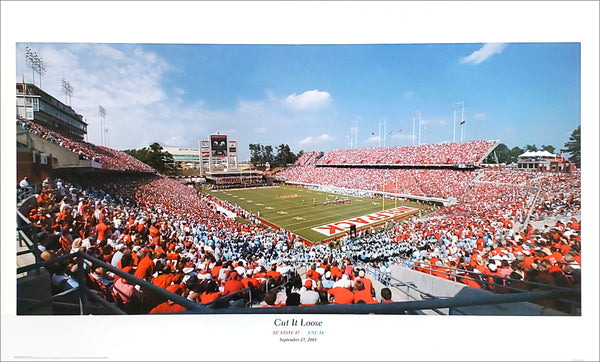 NC State Wolfpack Football "Cut It Loose" Carter-Finley Stadium Gameday Poster Print - Sofa Galleria 2003