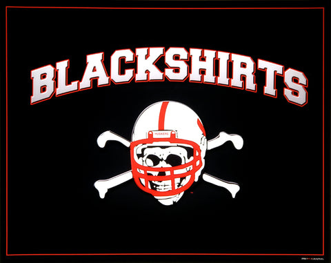 Nebraska Cornhuskers Football "Blackshirts" Skull-and-Crossbones Logo Poster Print - ProGraphs Inc.