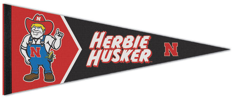 Nebraska Cornhuskers "Herbie Husker" Official NCAA Sports Team Mascot Premium Felt Pennant - Wincraft Inc.