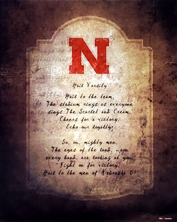 Nebraska Huskers "Hail Varsity" Official Fight Song Poster Print - ProGraphs Inc.