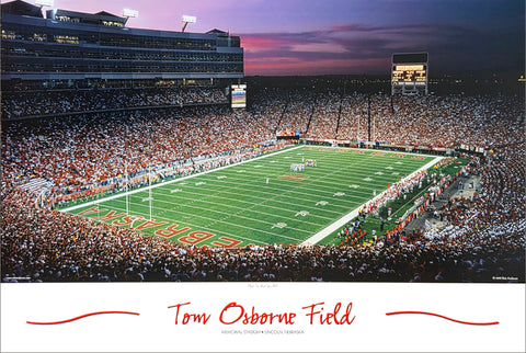Nebraska Cornhuskers Football Tom Osborne Field Memorial Stadium Premium Poster Print - Rick Anderson