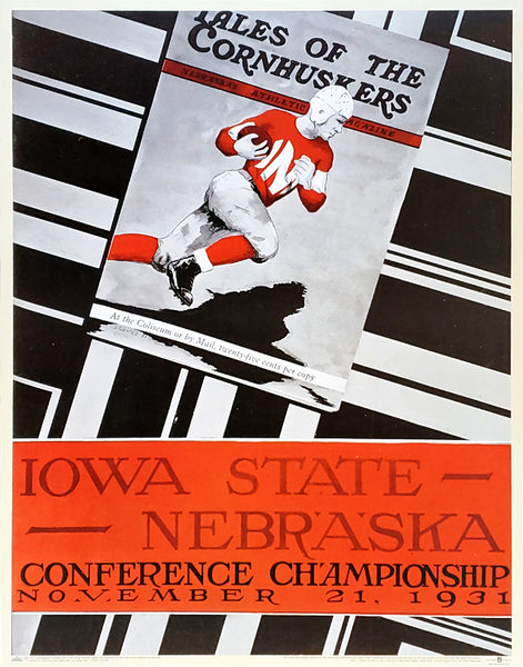 Nebraska Cornhuskers Huskers Football 1931 Vintage Program Cover Poster Print - Asgard
