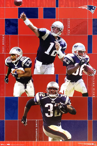 New England Patriots "Four Stars" NFL Football Action Poster - Costacos 2003