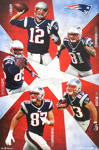 New England Patriots "Super Five" (2012) NFL Action Poster - Costacos Sports