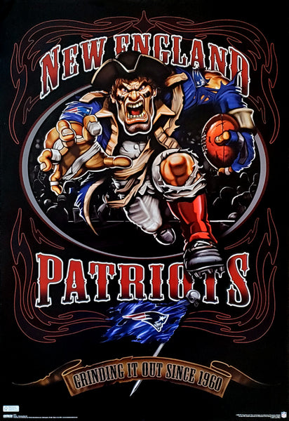 New England Patriots "Grinding it Out Since 1960" NFL Theme Art Poster - Costacos Sports