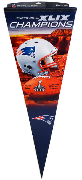 New England Patriots Super Bowl XLIX Champions Premium Felt 17x40 Pennant - Wincraft