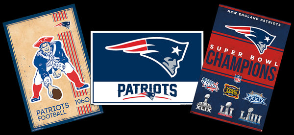 COMBO: New England Patriots NFL Football Team Logo Theme Art 3-Poster Combo Set