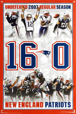 New England Patriots 2007 Undefeated Season 16-0 Commemorative Poster - Costacos 2008