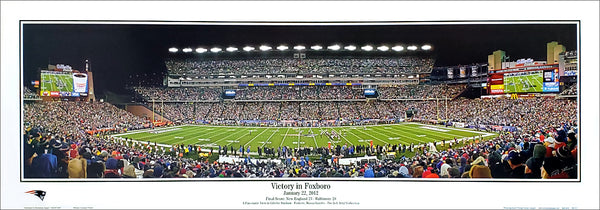 New England Patriots "Victory in Foxboro" (1/22/2012) Gillette Stadium Panoramic Poster Print - Everlasting Images