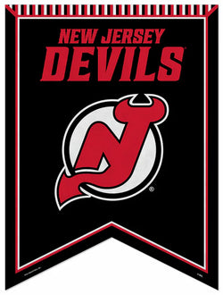 New Jersey Devils NHL Hockey Team Premium Felt 18x24 Rafter Banner - Rico Inc.