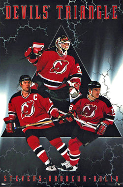 New Jersey Devils "Devils' Triangle" Poster (Stevens, Brodeur, Holik) - Costacos 1998