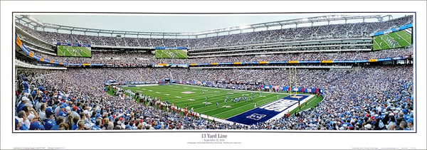 New York Giants "13 Yard Line" (9/12/2010) MetLife Stadium Panoramic Poster - Everlasting