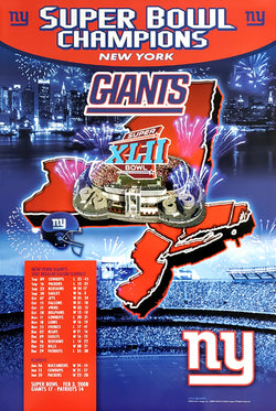 New York Giants "Giants Country" Super Bowl XLII Champions Poster- Action Images 2008
