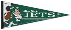 New York Jets "Mickey QB Gunslinger" Official NFL/Disney Premium Felt Pennant - Wincraft Inc.