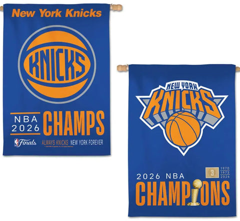 *SHIPS 6/27* New York Knicks 2026 NBA Champions 2-Sided 28" x 40" Commemorative Wall Banner - Wincraft Inc.