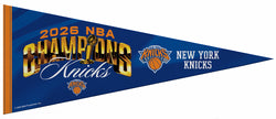 *SHIPS 6/27* New York Knicks 2026 NBA CHAMPIONS Horizontal-Style Premium Felt Collector's Pennant - Rico Inc.
